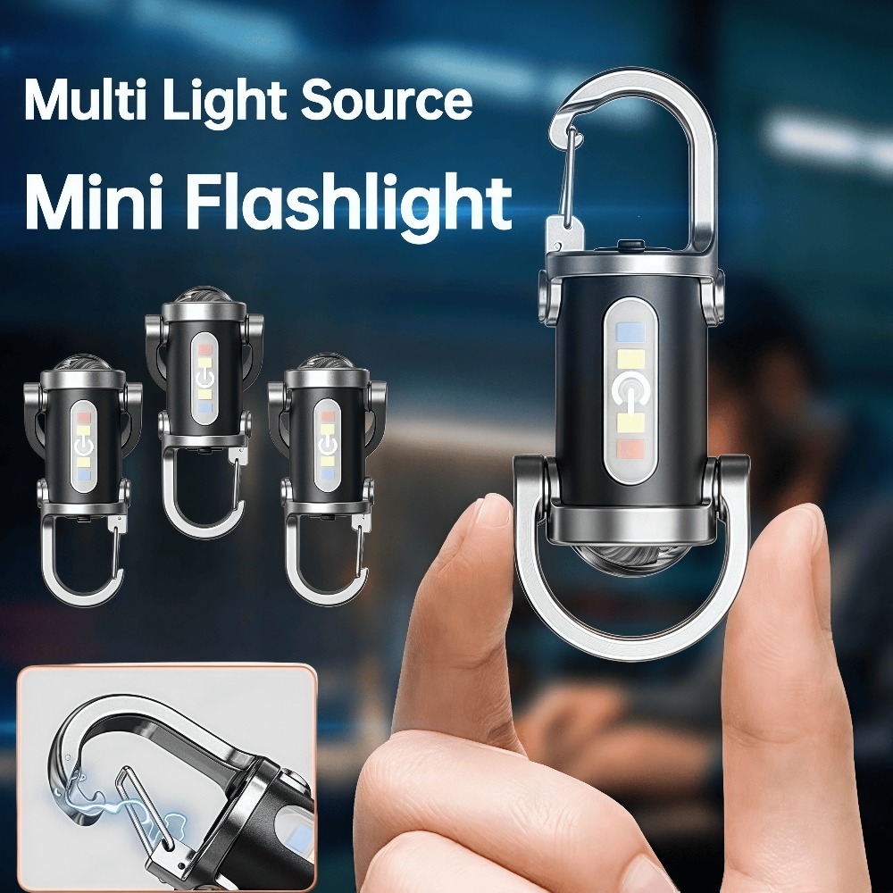 Keychain Flashlight - Портативный мини-фонарик-брелок, перезаряжаемый, водонепроницаемый, карманный COB-фонарь
