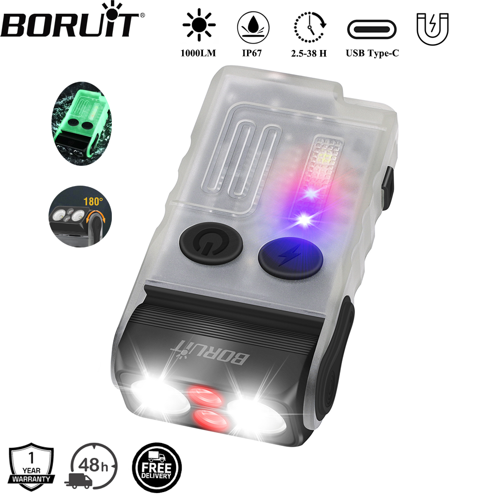 Keychain Flashlight - BORUiT V20 Buzzer EDC светодиодный брелок-фонарик