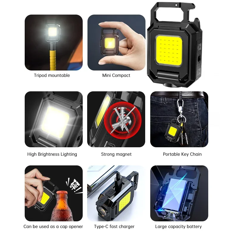 Мини-фонарик-брелок COB, рабоч – обзор и цена Keychain Flashlight