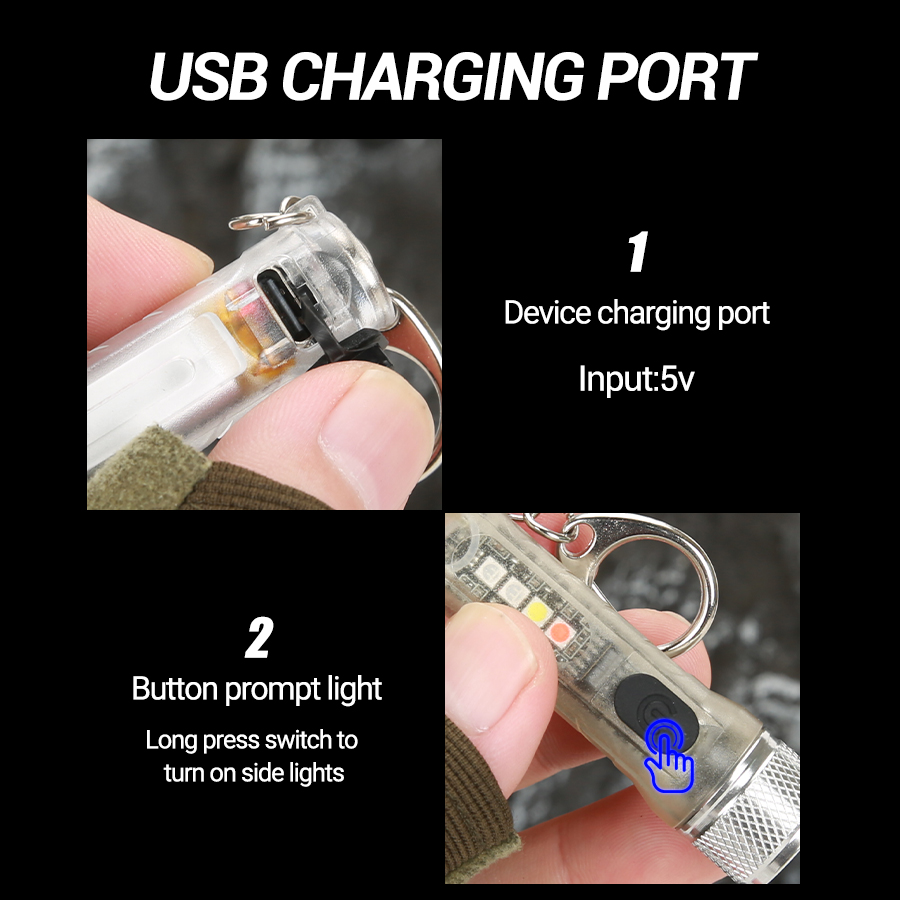 Мини-фонарик-брелок с USB-заря – обзор и цена Keychain Flashlight